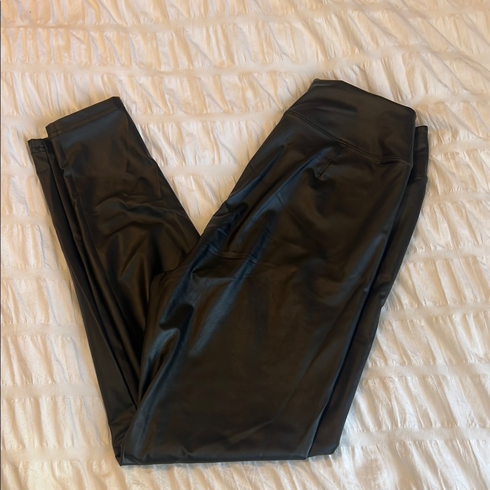 Aerie Black Faux Leather Leggings